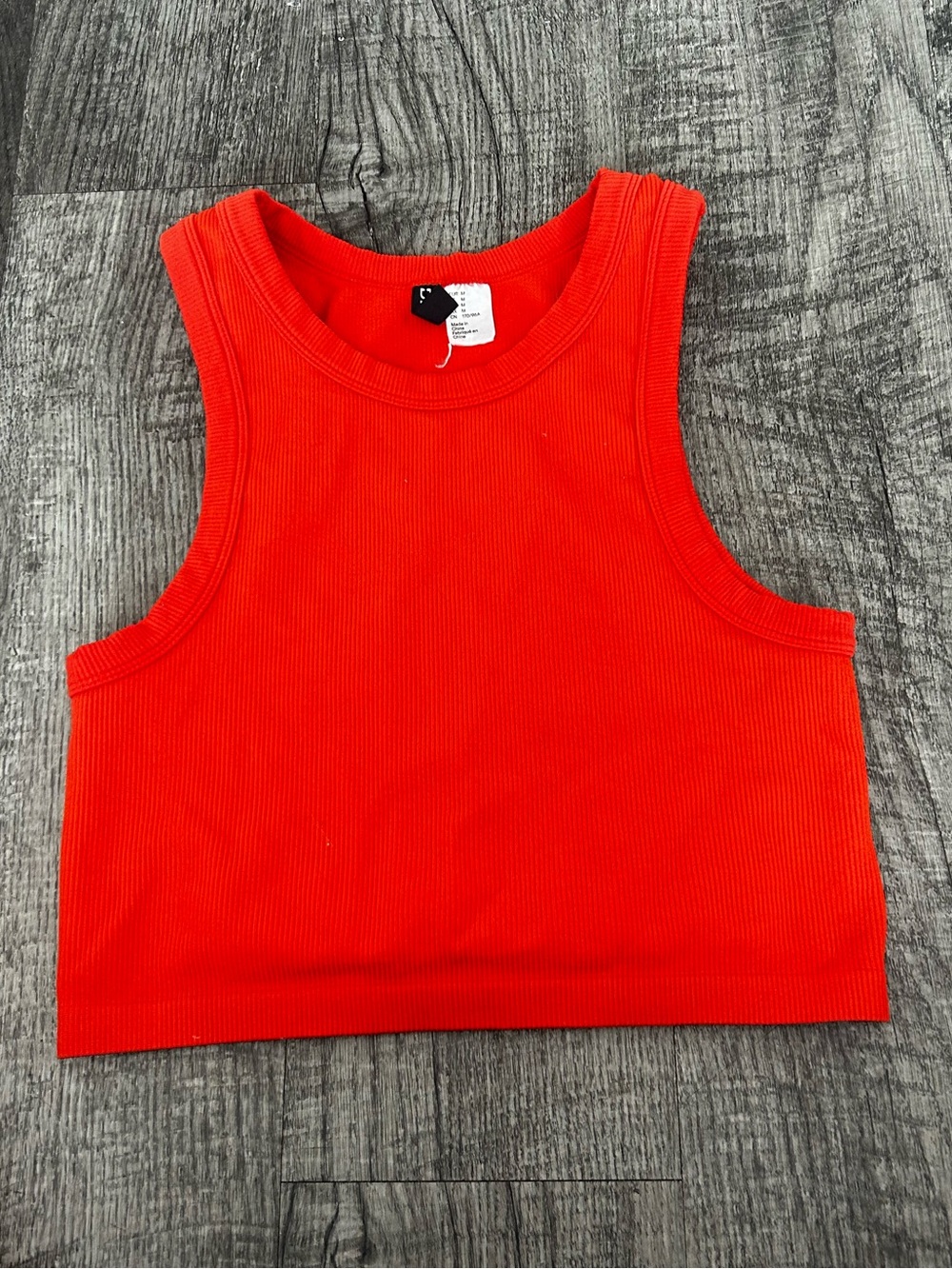 H&M Bright Orange Ribbed Tank Top